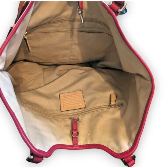 COACH PEYTON SHOULDER SATCHEL TRAVEL TOTE BAG PINK CROSSGRAIN LEATHER F26103 - Picture 11 of 11